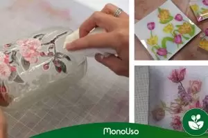 How to decorate glass with paper napkins