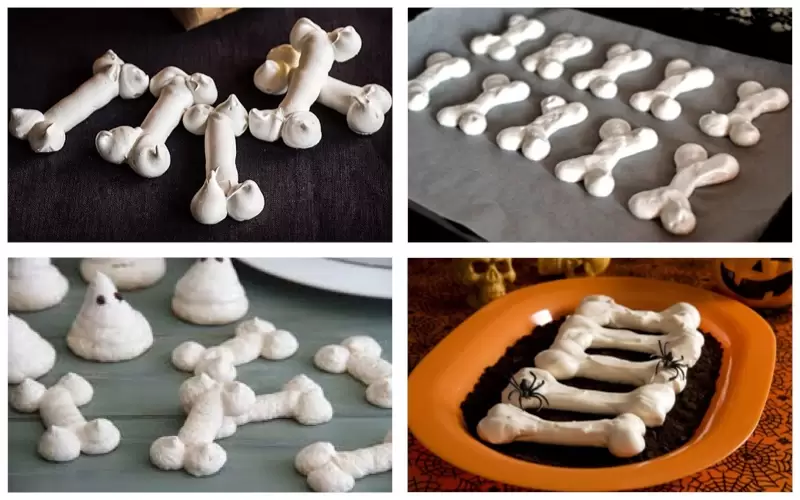 Platos de Halloween: Huesos de merengue